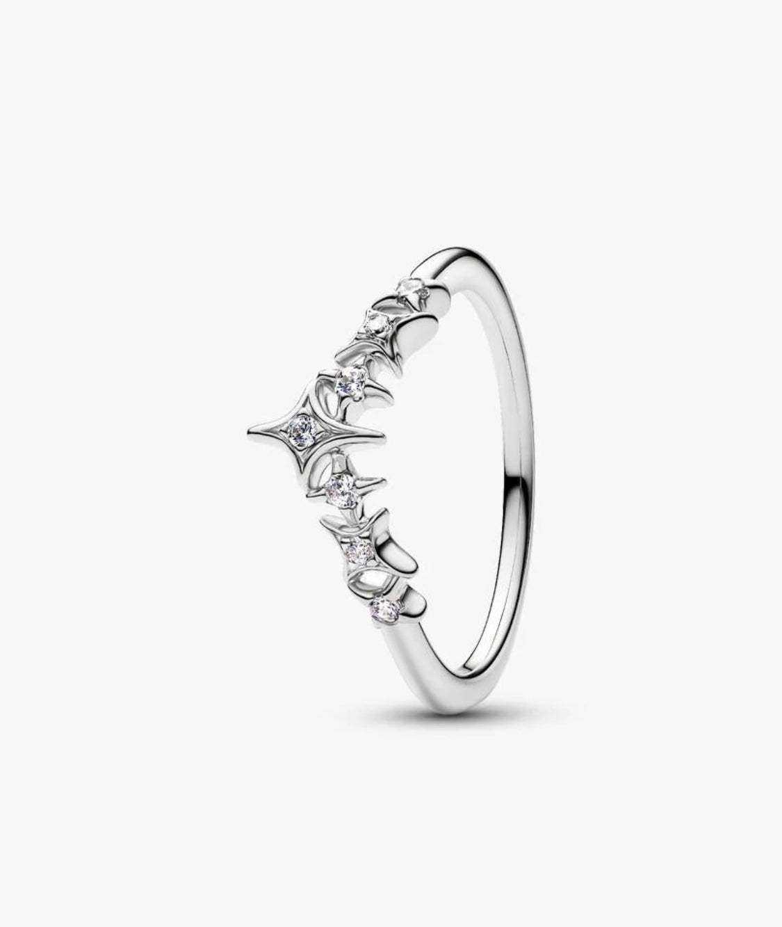 Anello Tiara con Stelle con Finitura in Platino Pandora 134946C01