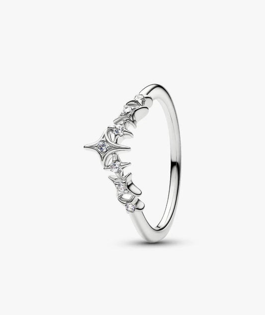 Anello Tiara con Stelle con Finitura in Platino Pandora 134946C01