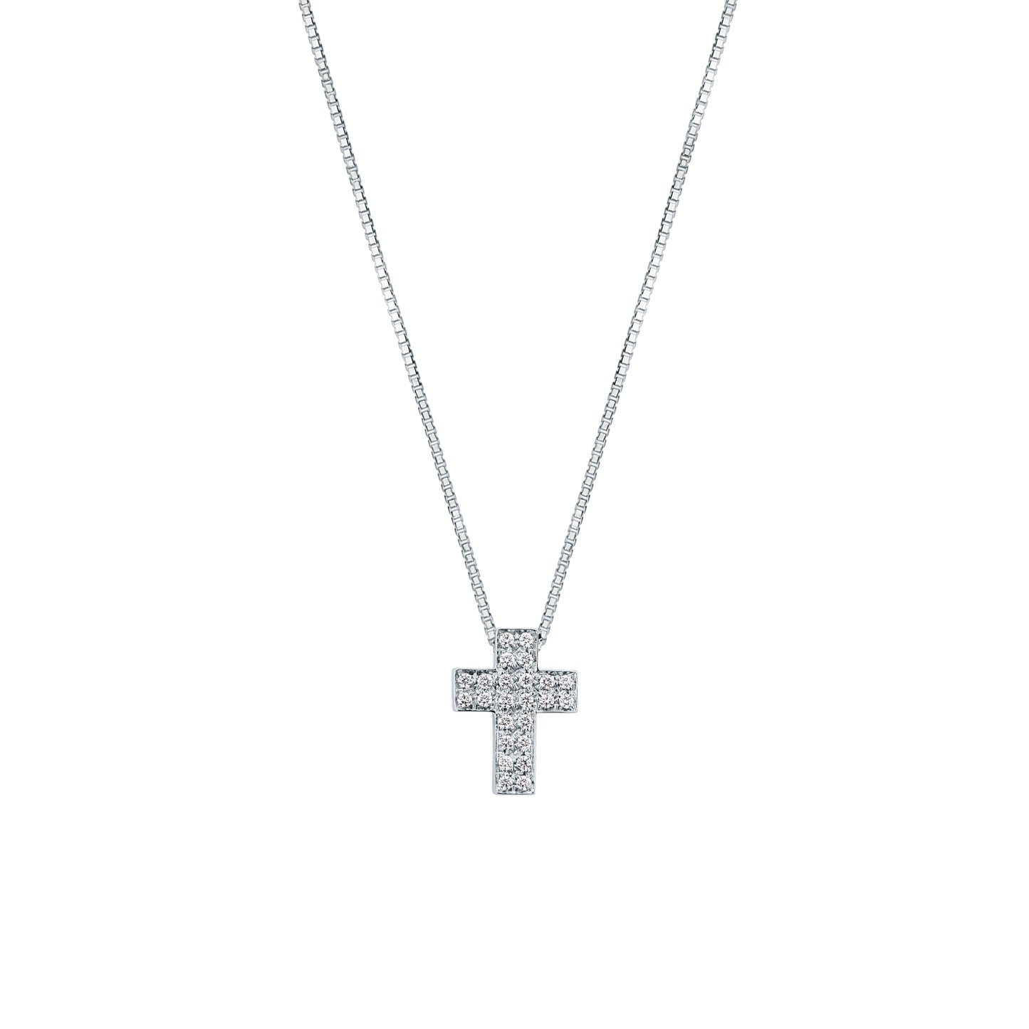 Girocollo Croce con Diamante in Oro Bianco Mirco Visconti GM104/10