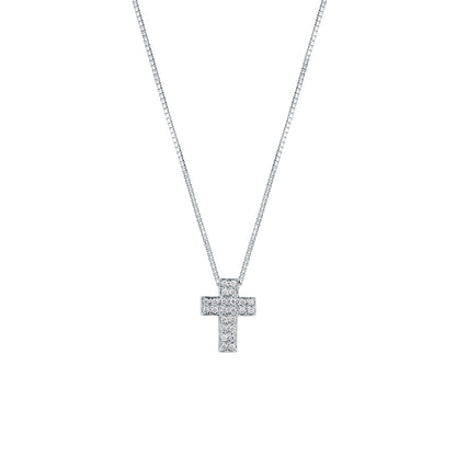 Girocollo Croce con Diamante in Oro Bianco Mirco Visconti GM104/10