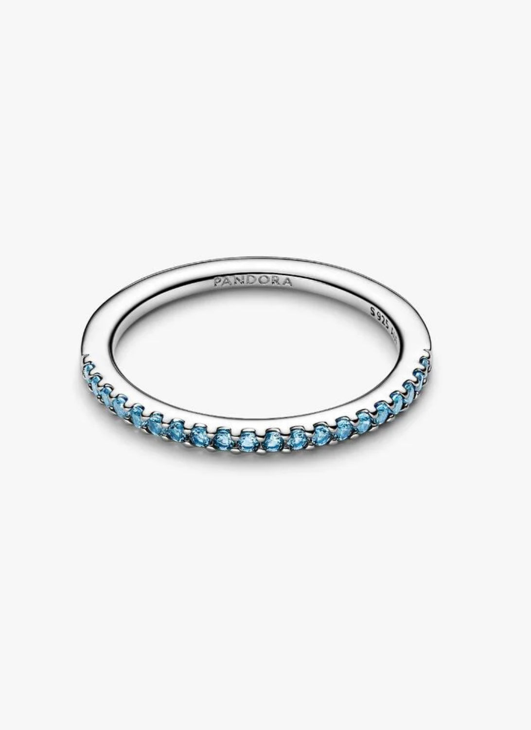 Anello Pavè Fascia Sottile Azzurro 192999C03