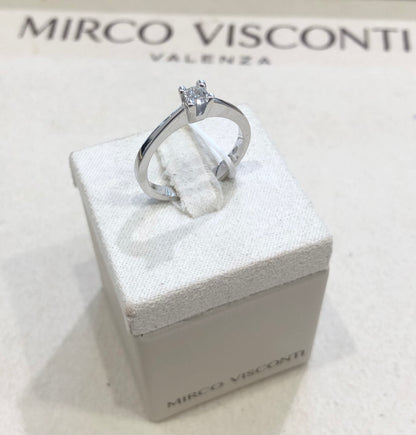Anello Solitario con Diamante in Oro Bianco Mirco Visconti AL546/50