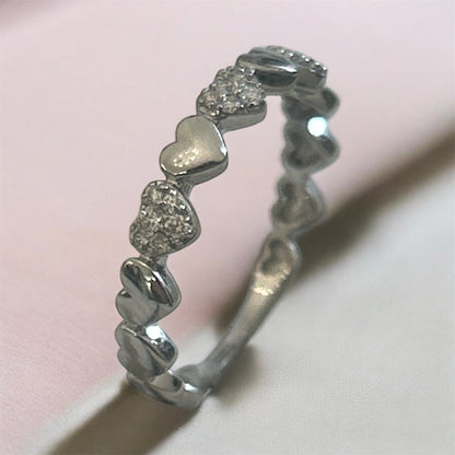 Anello Cuore Oro Bianco 18 Kt E Diamanti Crivelli 370-XR9795