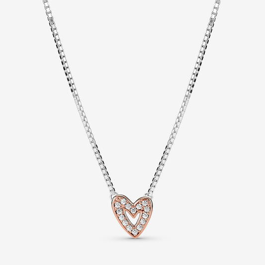 Pandora Asymmetric Heart Necklace 380089C01-45