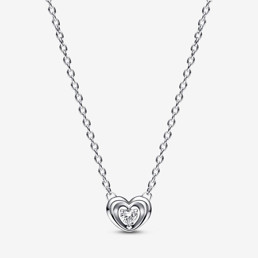 Pandora Shining Heart Necklace with Stone 392494C01-45