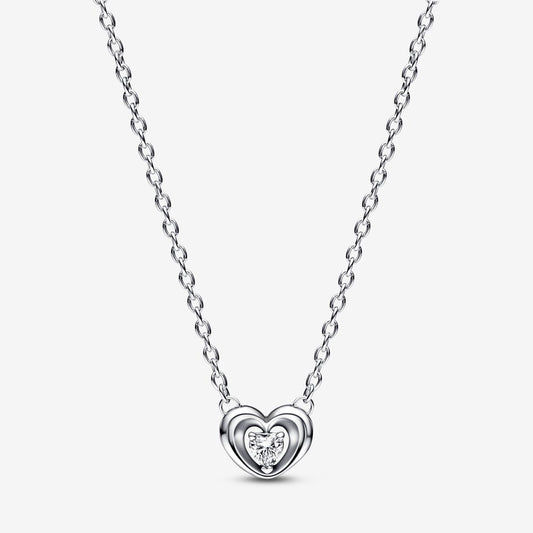 Pandora Shining Heart Necklace with Stone 392494C01-45