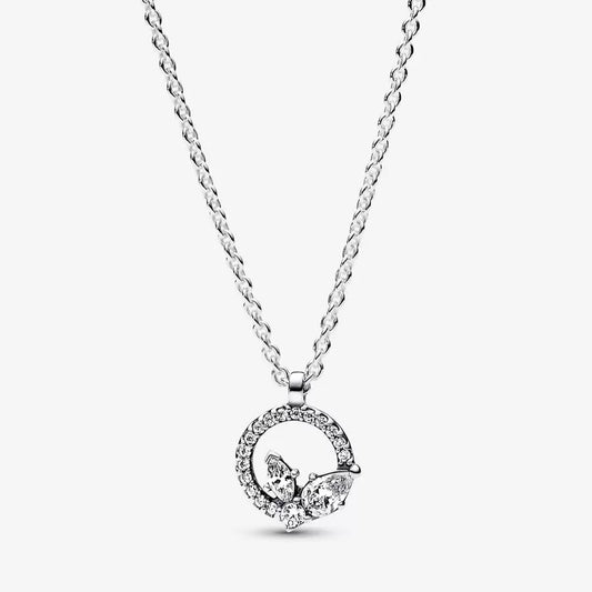 Pandora Herbarium Circle and Luminous Petals Necklace 392620C01-45