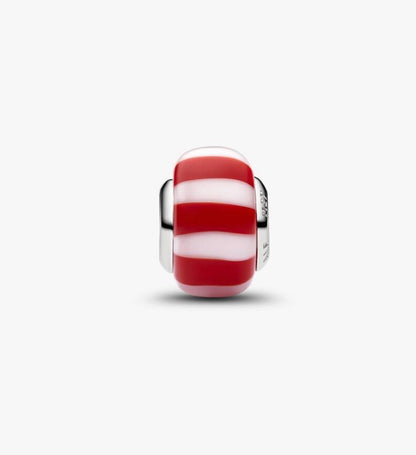 Charm Mini Vetro di Murano Caramella Rossa con Finitura in Platino Pandora 735071C01