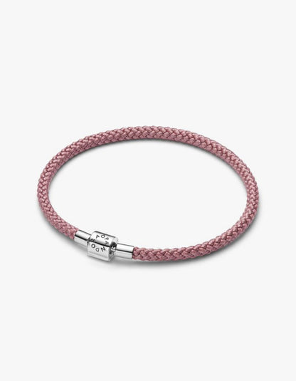 Bracciale in Corda Rosa con Chiusura a Barile Argento Sterling 925 Pandora 594530C01