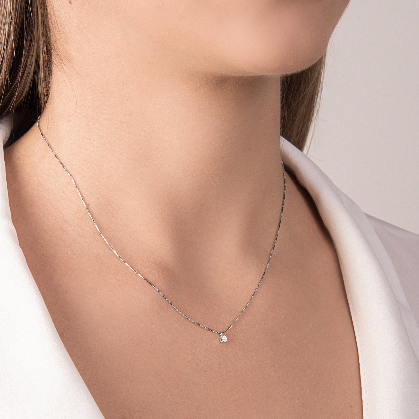 Girocollo Punto Luce con Diamante in Oro Bianco Mirco Visconti HP23/20