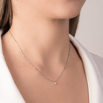 Girocollo Punto Luce con Diamante in Oro Bianco Mirco Visconti HP23/20