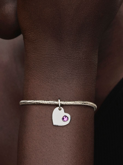 Charm Pendente Cuore con Pietra Viola Febbraio Argento Sterling 925 Pandora 794295C02