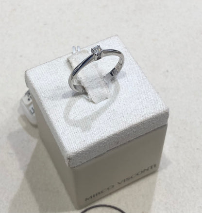 Anello Solitario con Diamante in Oro Bianco Mirco Visconti GM95/EA5