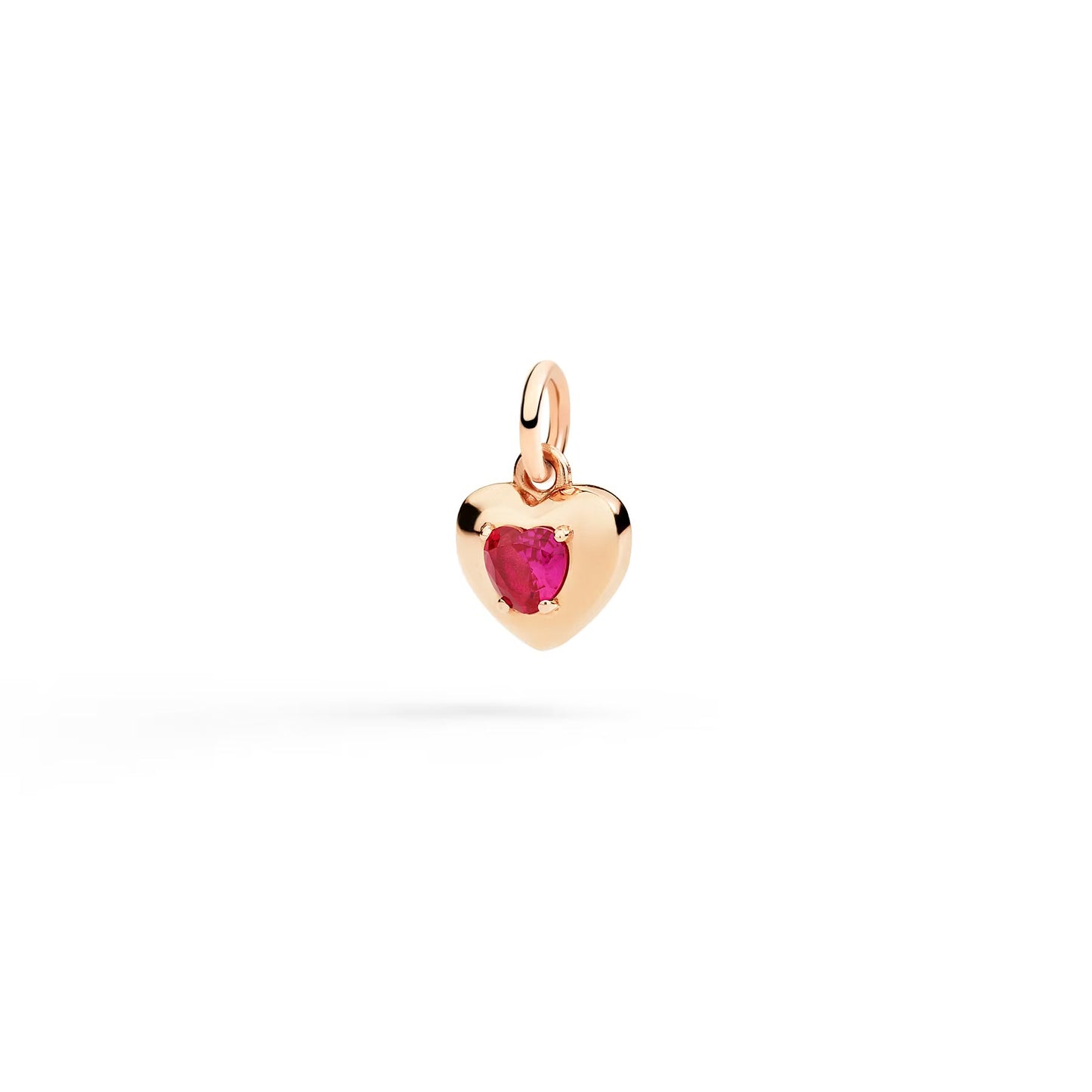 Ciondolo Cuore Oro Rosa e Rubino Sintetico Dodo DMC6000-HEART-SR09R