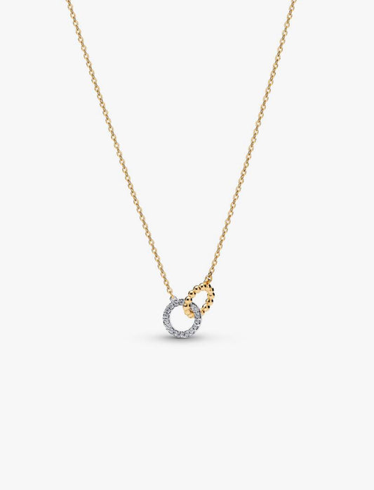 Collana Cerchi Intrecciati Sfere e Pavé Pandora 364825C01-45