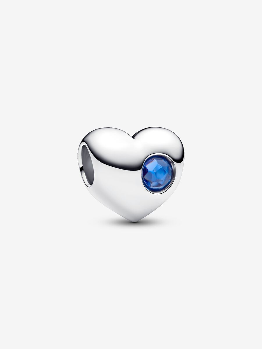 Charm Cuore con Pietra Blu Settembre da Incidere Argento Sterling 925 Pandora 794161C09