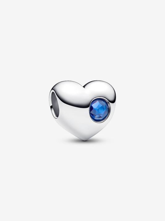 Charm Cuore con Pietra Blu Settembre da Incidere Argento Sterling 925 Pandora 794161C09