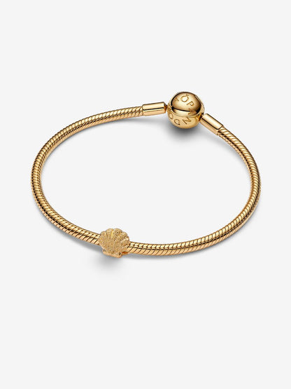 Mini Charm Conchiglia effetto diamantato Placcatura in Oro 14k Pandora 764057C00