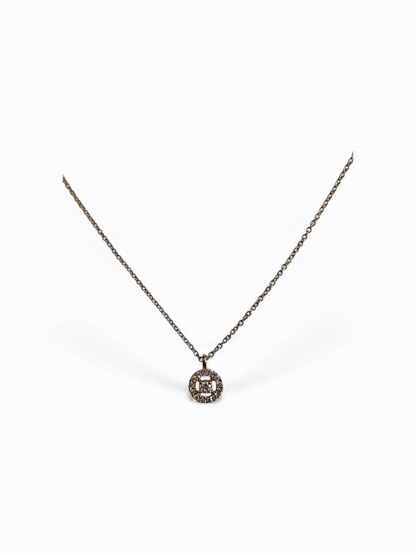 Girocollo Punto Luce Pavè Oro Rosa 18 Kt E Diamanti Crivelli 370-XN3821