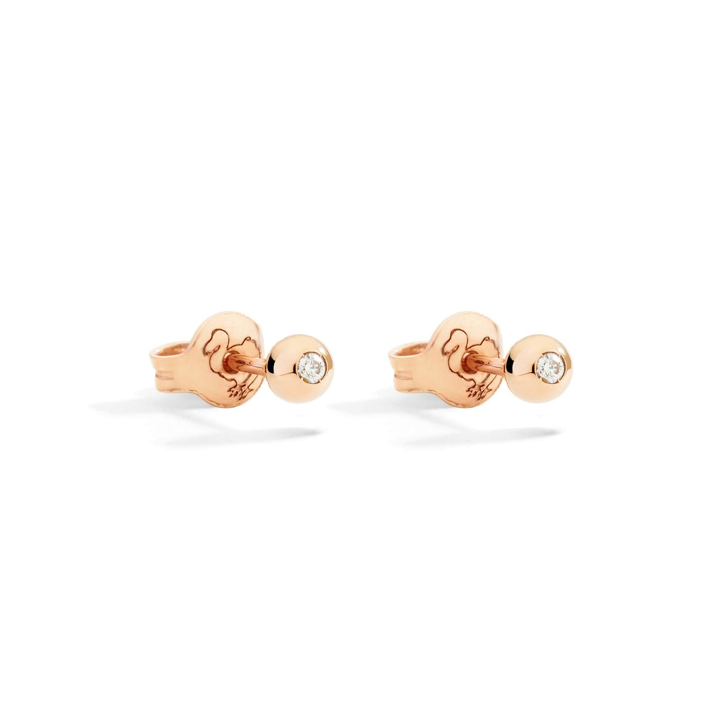 Orecchino Stud Bollicine Oro Rosa & Diamante Dodo DOC5030-BOLLI-DB09R