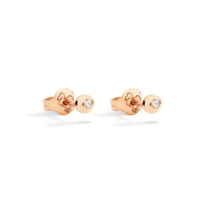 Orecchino Stud Bollicine Oro Rosa & Diamante Dodo DOC5030-BOLLI-DB09R