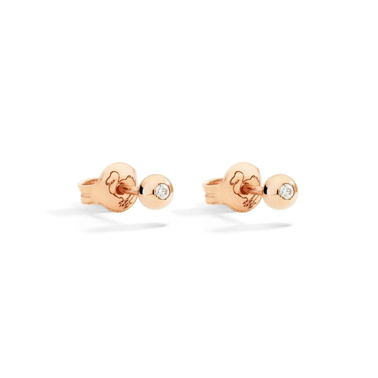 Orecchino Stud Bollicine Oro Rosa & Diamante Dodo DOC5030-BOLLI-DB09R