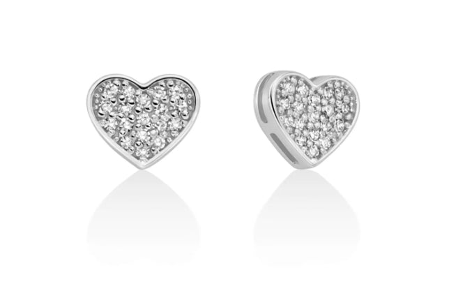 Orecchini di Diamanti a Cuore in Oro Bianco Miluna ERD3193