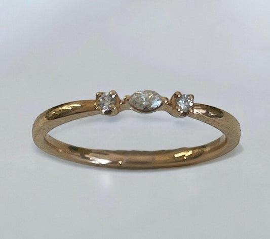 18 Kt Rose Gold and White Diamond Ring Crivelli 370-XR7890