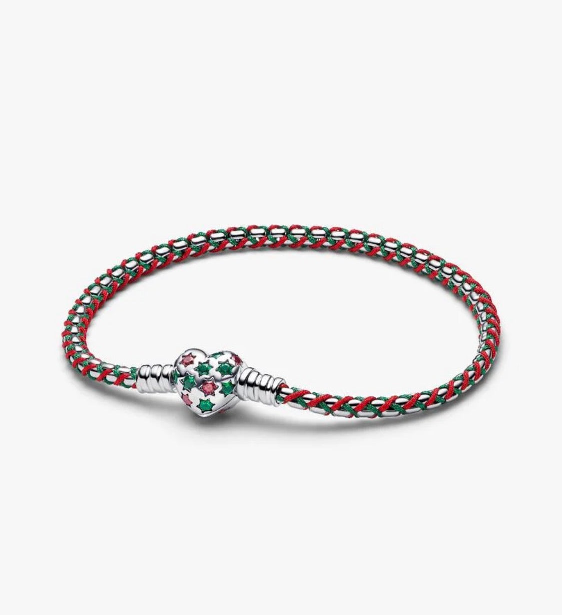 Bracciale Intreccio Tessuto Verde e Rosso Pandora 595068C01