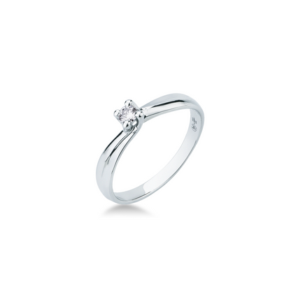 Anello Solitario con Diamanti e Oro Bianco Mirco Visconti FC200