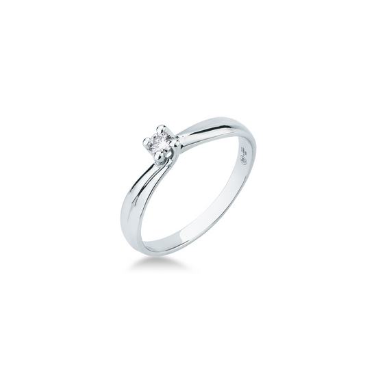 Anello Solitario con Diamanti e Oro Bianco Mirco Visconti FC200