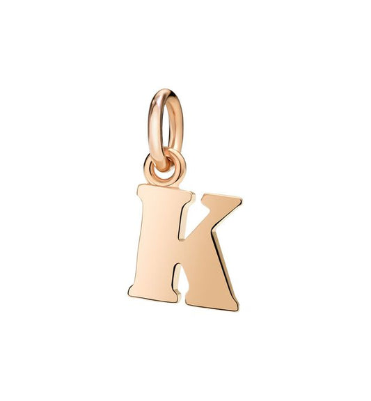 Small Letter K Pendant in 9 Kt Rose Gold Dodo Dlet9p/k