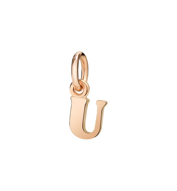 Small Letter U Pendant in 9 Kt Rose Gold Dodo Dlet9p/u