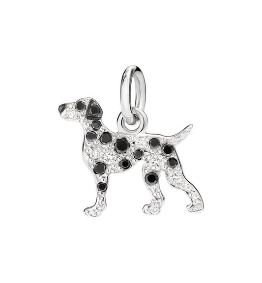 Dalmatian Pendant in 18 Kt White Gold and White and Black Diamonds Dodo D16dagob/b/bb