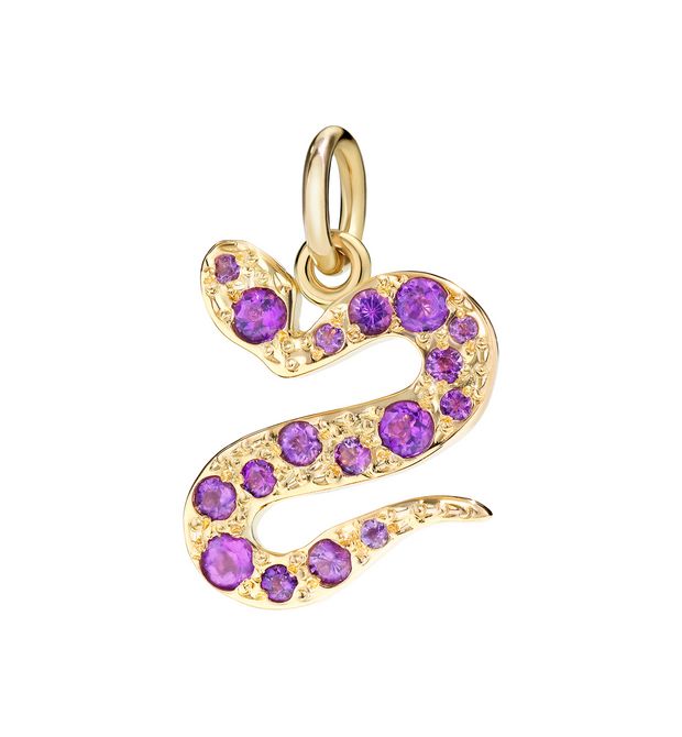 Snake Pendant in 18 Kt Yellow Gold and Amethysts Dodo D6segog/oi