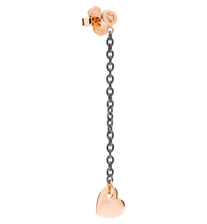 9 Kt Rose Gold and Titanium Heart Pendant Earring Dodo DOHCUORP1/9/CT