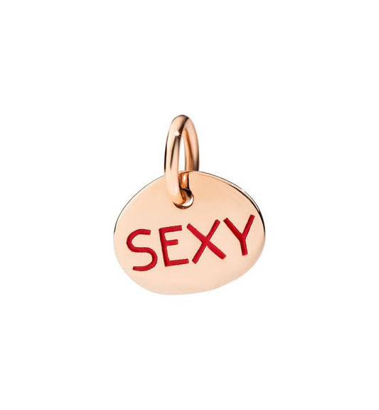 Sexy Tag Pendant in 9 Kt Rose Gold and Red Enamel Dodo Dm6/9/sexy/ro/k