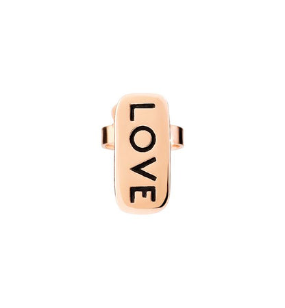 Orecchino Tag Love Oro Rosa 9 Kt e Smalto Nero Dodo Doh9i/love