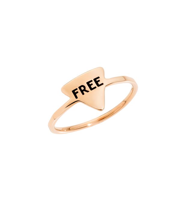 Anello Tag Free Oro Rosa 9 Kt e Smalto Nero Dodo Adtri9/free/k