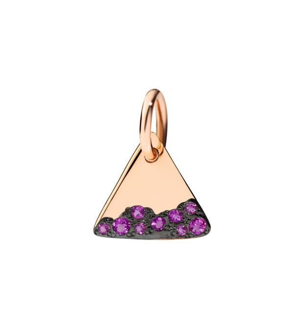 Tag Joy Pendant in 9 Kt Rose Gold and Amethysts Dodo Dm4/9/oi/k