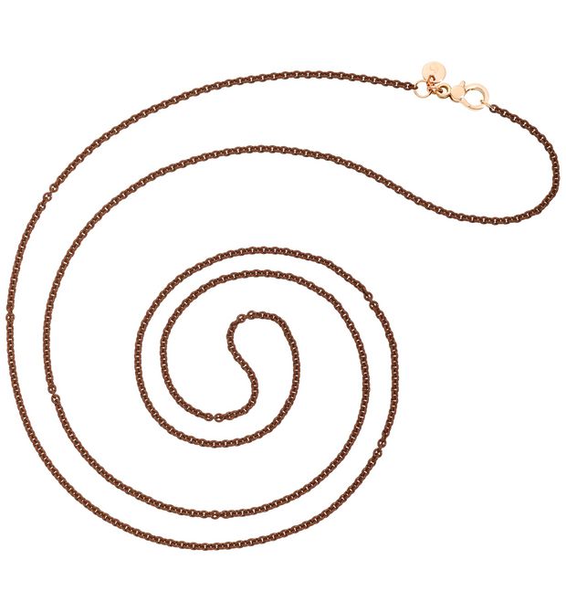 Brown Silver Necklace, 9 Kt Rose Gold Clasp Dodo Dcsumar/a/9/80/k