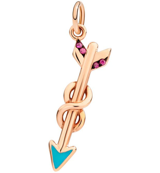 Arrow of Friendship Pendant 9 Kt Rose Gold Dodo Rubies Dmfr/9/ru/tu/k