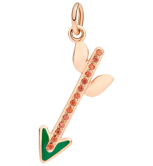 Arrow of Nature Pendant 9 Kt Rose Gold, Orange Sapphires Dodo Dmfr/9/zo/ve/r