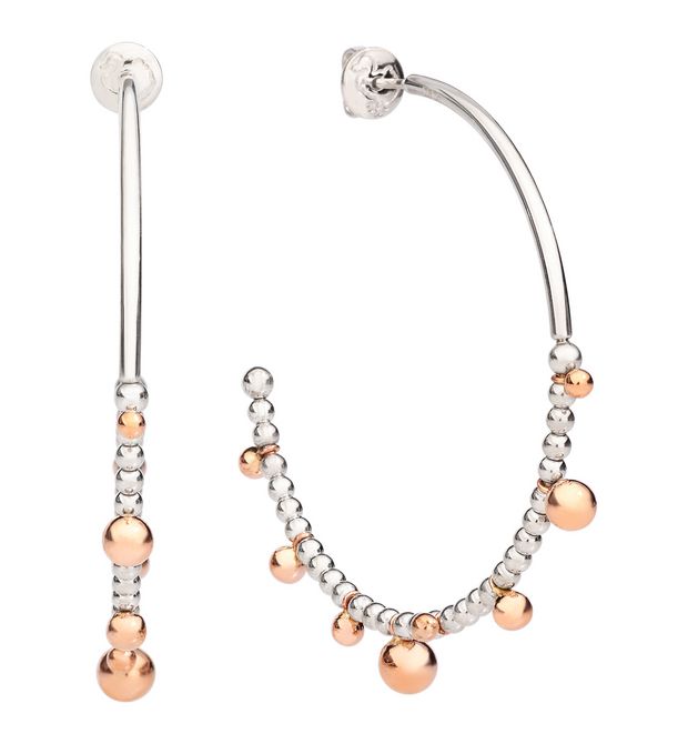 Orecchini Hoop Bollicine Oro Rosa 9 Kt e Argento Dodo DOC0002_BOLLI_0009A