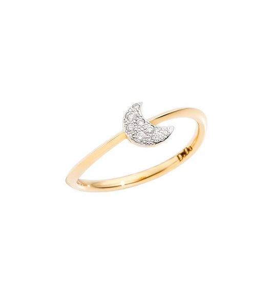 Precious Mini Luna Ring in 18 Kt Yellow Gold and Dodo Diamonds DAC0007_HEARX_DB0OG