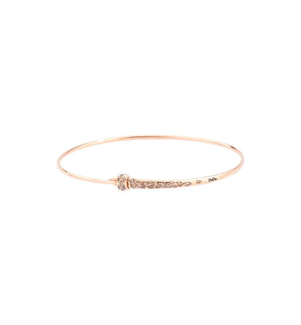 Bangle Essentials Bracelet with Stopper in 9 Kt Rose Gold and Brown Dodo Diamonds DBC0006_BANGL_DBR9R