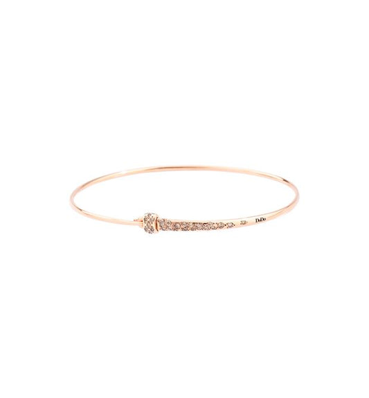 Bracciale Bangle Essentials con Stopper In Oro Rosa 9 Kt Diamanti Brown Dodo DBC0006_BANGL_DBR9R