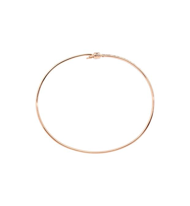 Bangle Essentials Bracelet with Stopper in 9 Kt Rose Gold and Brown Dodo Diamonds DBC0006_BANGL_DBR9R