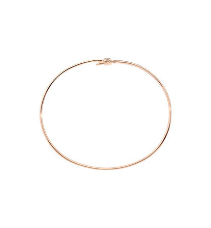 Bracciale Bangle Essentials con Stopper In Oro Rosa 9 Kt Diamanti Brown Dodo DBC0006_BANGL_DBR9R