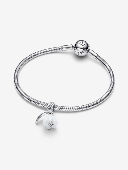 Charm Pendente Fiore Bucaneve Vetro di Murano Argento Sterling 925 Pandora 794239C01